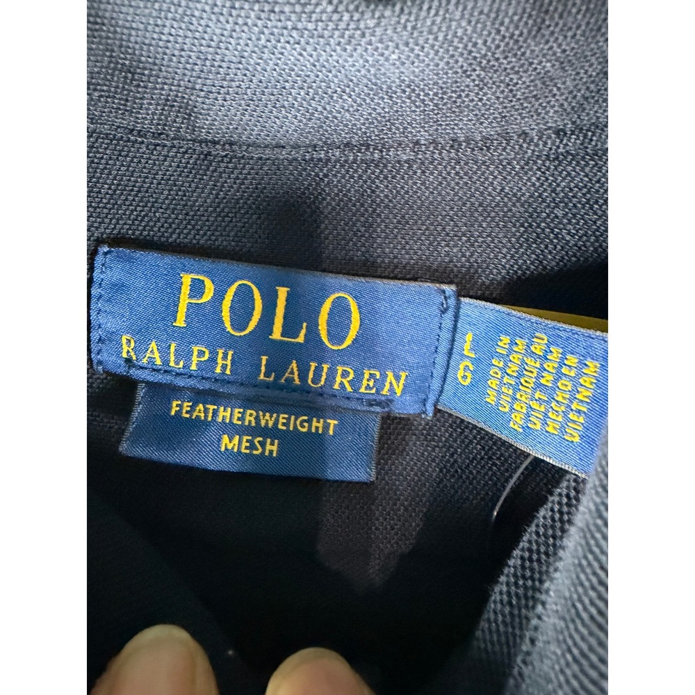 Polo Ralph Lauren Mens Featherweight Mesh Button Down Shirt Navy Blue Large - Picture 5 of 7